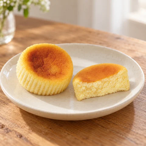 ベイクTHEスフレケーキ〈北海道クリームチーズ〉：雰囲気と断面