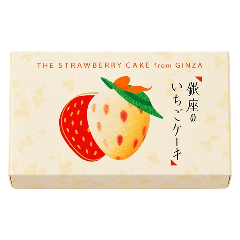 「銀座のいちごケーキ」：箱・パッケージ