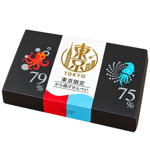 東京限定から揚げせんべい：箱・パッケージ
