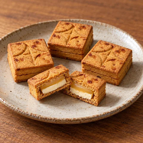 バターサンド〈蜜芋バター〉：雰囲気と断面