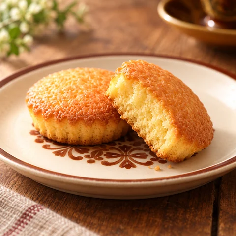 こがしバターケーキ：雰囲気と断面