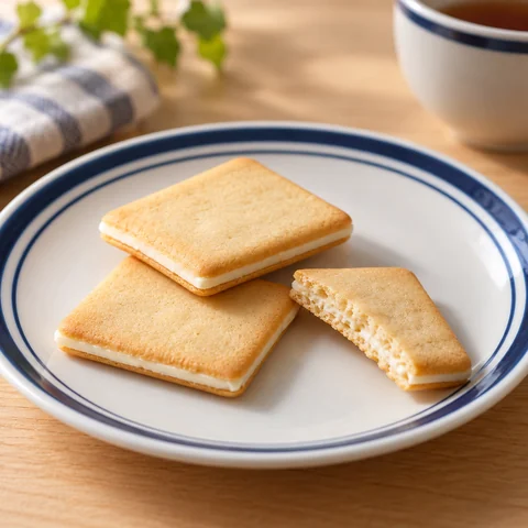 メープルバタークッキー：雰囲気と断面