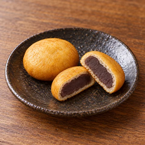 揚まんじゅう こし餡：雰囲気と断面