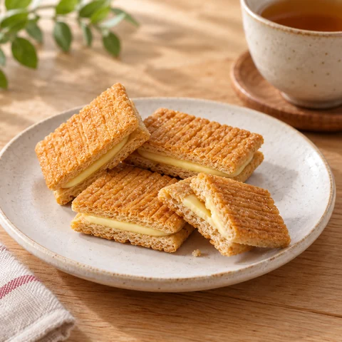 シュガーバターサンドの木 ベイクドチーズケーキ風：雰囲気と断面