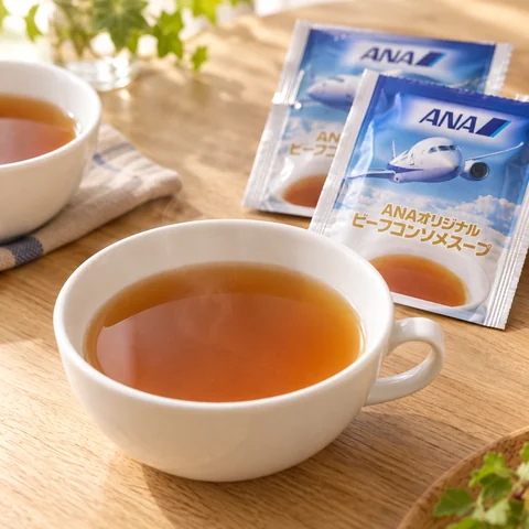 ANAオリジナル ビーフコンソメスープ：雰囲気と断面