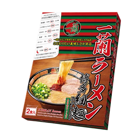 一蘭ラーメン 博多細麺ストレート：箱・パッケージ