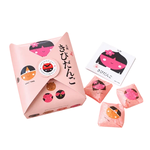 白桃きびだんご：箱・パッケージ