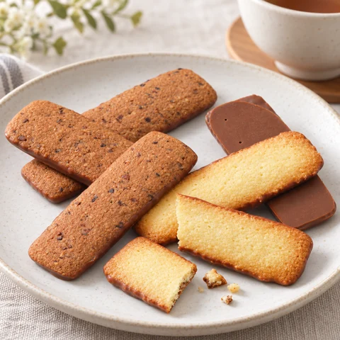 バトンクッキー［ココナッツ＆ヘーゼルカカオ］：雰囲気と断面