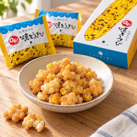 札幌おかきOh！焼とうきび：雰囲気と断面