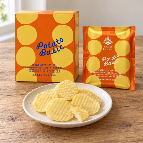 Potato Basic 北海道ほたてバター味：雰囲気と断面