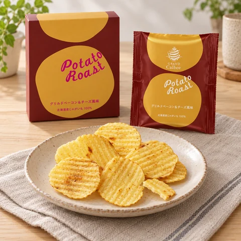 Potato Roast グリルドベーコン＆チーズ風味：雰囲気と断面
