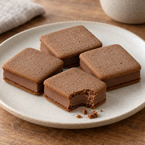 カカオベイクサンド ミルク：雰囲気と断面