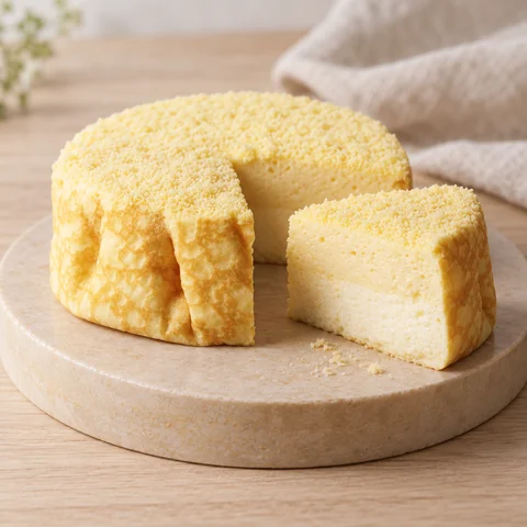 ミルクチーズケーキ（紙缶）：雰囲気と断面