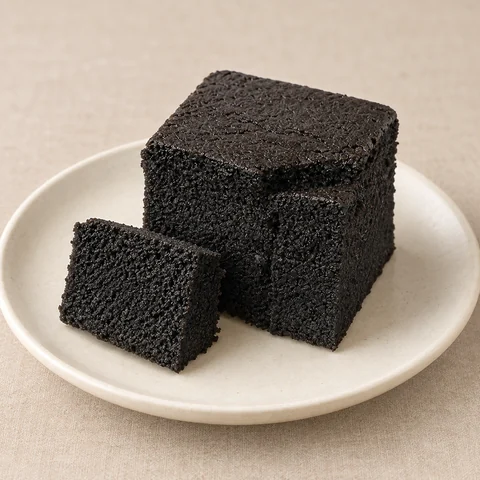 Black Cube Castella：雰囲気と断面