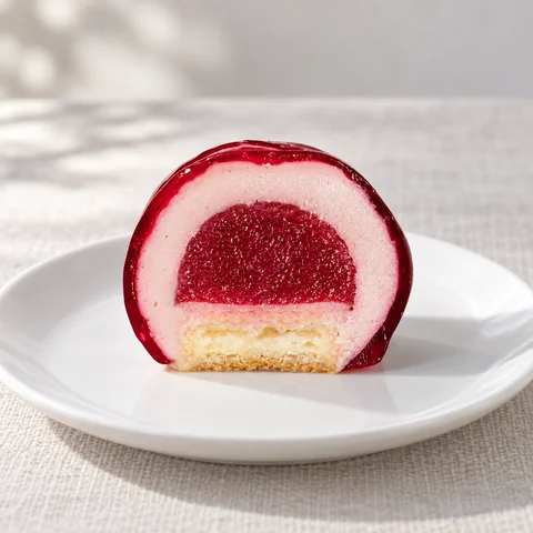 苺のジュレムースケーキ Ichigo：雰囲気と断面