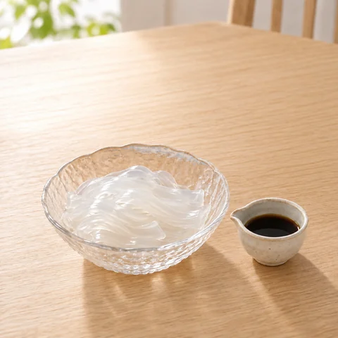 宝達葛くずきり：雰囲気と断面